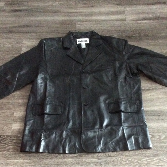 KingSize Other - BRAND NEW NWT Men’s Black Button Front Genuine Leather Sports Coat Jacket 2XL